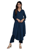 Varanga Women'S Silk Blend Solid Regular Kurta Set