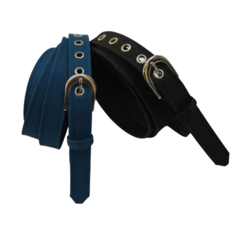 WomenS Xxxxl Oversize Plus Size Extra Large Formal Casual Fabric Belts Combo For Jeans Trousers 2Pcs For Waist  44 Inch | Blac 44