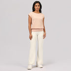Move All Day Cap Sleeve Top, Cap Sleeve Detailing, Ribbed Hemline, 100% Cotton, Chic Workwear