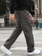 Greciilooks MenS Regular Fit Low Rise Cargos Trousers | Cargo Track Pant | Loose Fit | Regular Trouser | Treck PentS With Mult