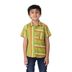 Fabindia BoyS Printed Regular Fit Shirt (100210301_Green