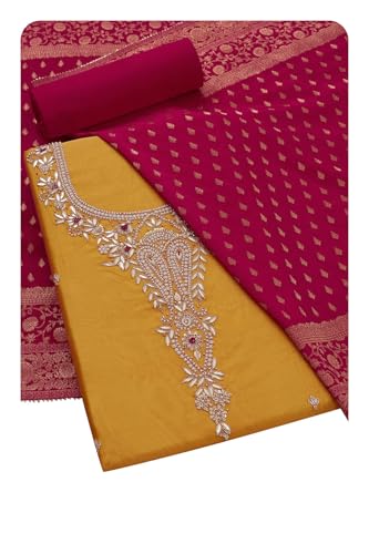 Soch Women Chanderi Unstitch Dress Material with Beads