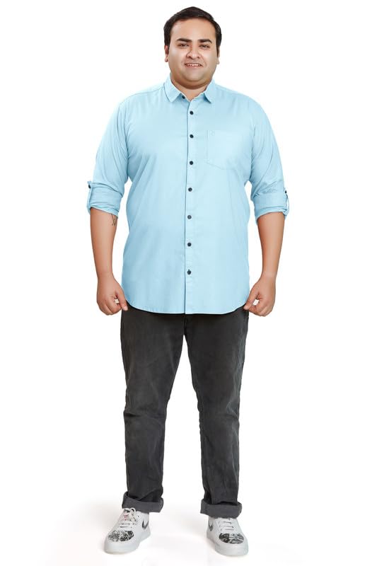 BE ACTIVE Mens Casual 100% Cotton Solid Plus Size Shirt || Plus Size Shirts for Men || Casual Plus Size Shirt || Casual Wear Sh