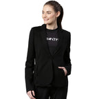 Enamor Athleisure Slim Fit Single Breasted One Button Sporty Blazer for Women with 2 Side Zipper Pockets - A903 | Quick Dry & An