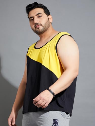 Bigbanana Plus Size MenS Regular Fit Colorblock Innerwear Vest