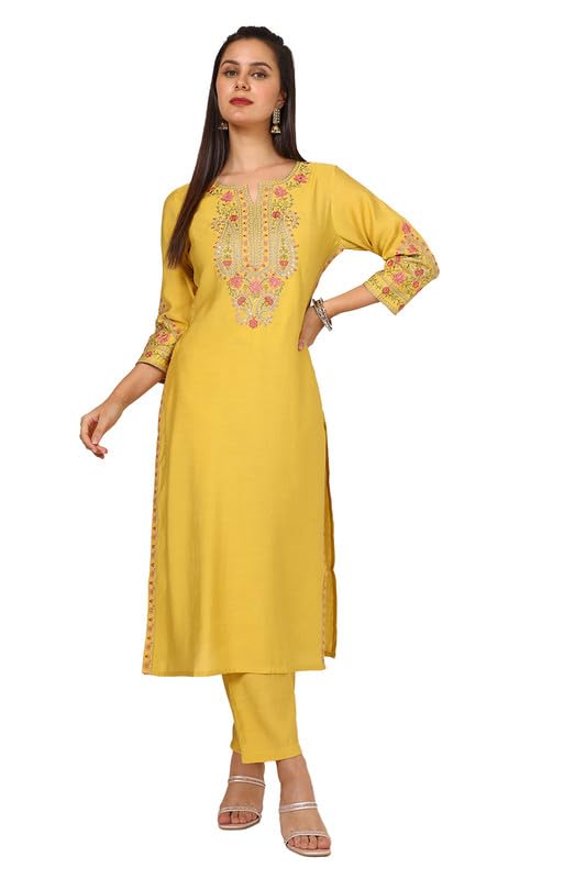 Soch Women Viscose Blend Embroidered Kurta Set with Sequins