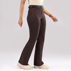 BlissClub AM:PM Air Flare Trousers Cotton for Women Upto 54 ft | Bootcut Trousers and Formal Pants for Women Office wear | Tail