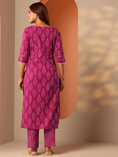 Libas WomenS Cotton Blend Kurta Sets (400827_Pink