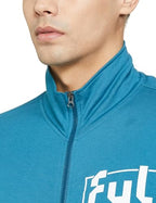 FYLTR Mens Casual Stand Collar Jacket With Rib Details - Full Zipper | Full Sleeve Branding | Casual Winterwear For Men
