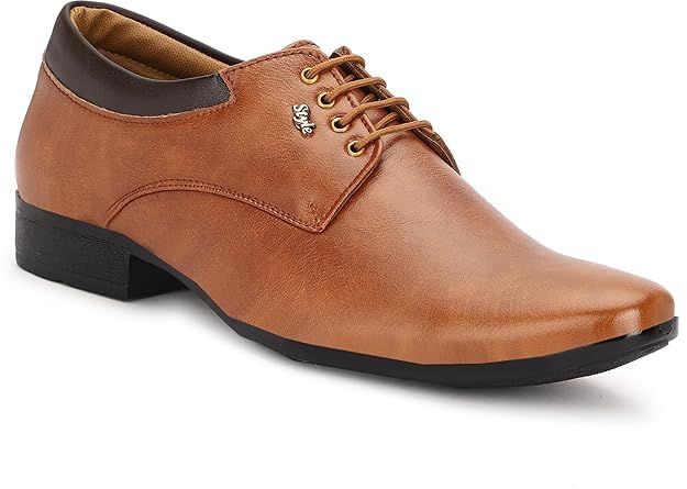 Men Synthetic Leather Formal Derby SP20 Tan Shoes 7 7