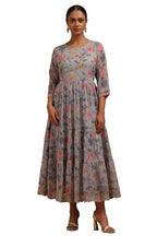Soch Women Chiffon Floral Print Dress with Thread Work