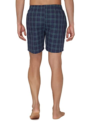 Xyxx MenS Super Combed Cotton Checkmate Boxer Shorts Elasticated Waist, Drawstring | Loungewear For Men Pack Of 2 (M; Jet Black