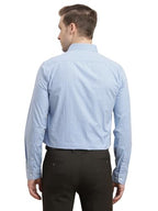 Turtle Men 100% Cotton Slim Fit Light Blue Striped Full Sleeve Formal Shirt