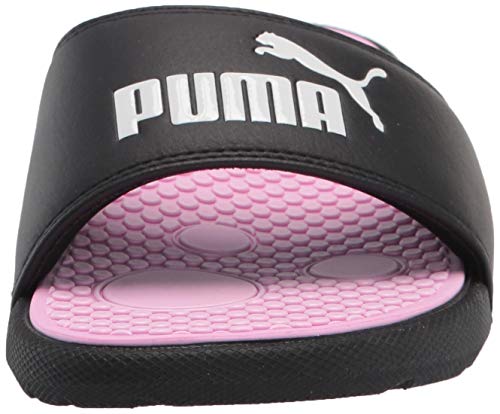 PUMA Women's COOL CAT Slide Sandals, Puma Black-Puma White-Pale Pink, 10