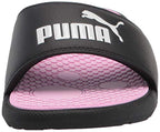 PUMA Women's COOL CAT Slide Sandals, Puma Black-Puma White-Pale Pink, 10