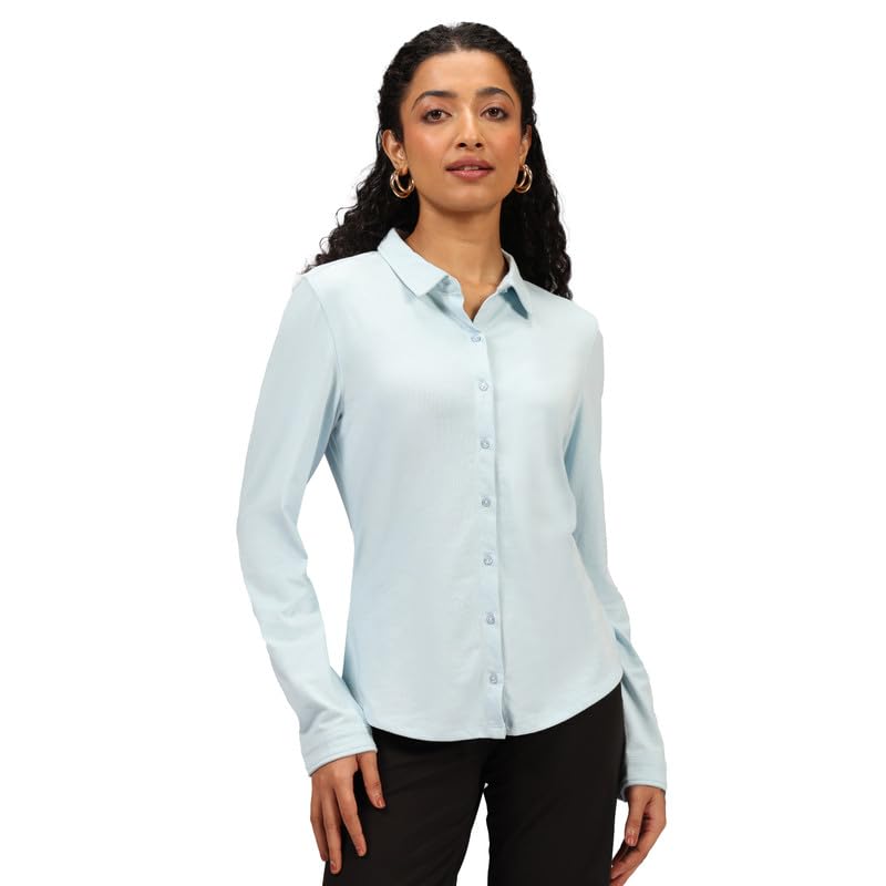 BlissClub Cotton Pro Classic Shirt, Cotton-Like Comfort, Sweat-Free Confidence, Flattering fit, Chic Workwear, Buttoned Front