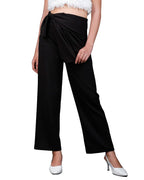 Noble Monk Women Regular Fit Casual Pant | High Waist Trouser | Wide Leg Baggy Korean Pants Trousers For Women Black