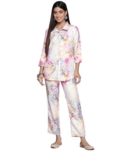 Ziyaa Art Silk Women'S Pink Summer Cool A-Line Kurta And Pant Set (Zikusc4133Andpa-S