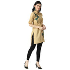 Om Sai Latest Creation Designer Slub Rayon Fully Stitched Straight Kurti For Women & Girls On Jeans Palazzo Or Skirt (Plus Size