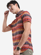 Ketch MenS Slim Fit Shirt (Khsh001314_Rust
