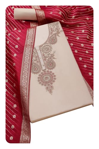 Soch Women Tissue Embroidered Unstitched Dress Material with Zardosi