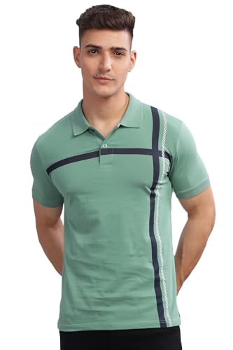ADRO Men's Solid Regular Fit Polo Shirt (PNOP24-L1-PTNBWH_Pista