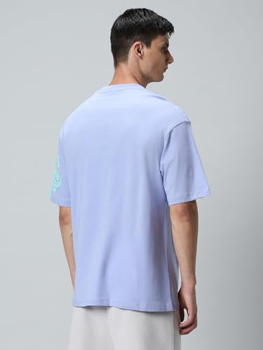 Bewakoof MenS Typography Oversized T-Shirt_582785_Purple_Xl