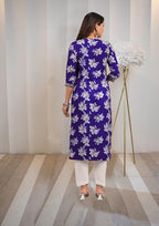 ANNI DESIGNER Womens Rayon Blend Chikankari Embroidered Straight Kurta (SCEROS Violet_L_Violet_Large)