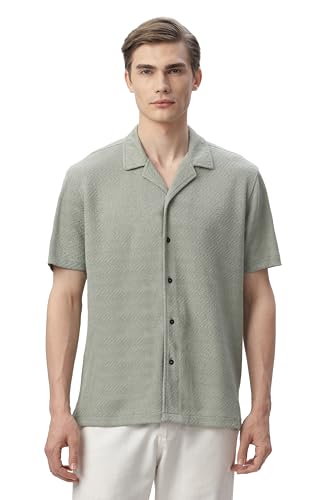 FYLTR Mens Regular Fit Knit Shirt (FYLSS24MKS-301_Olive Pop XL)