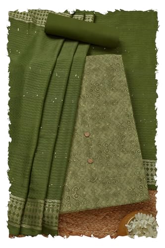 Soch Women Chanderi Ethnic Motifs Unstitched Dress Material with Zari Woven