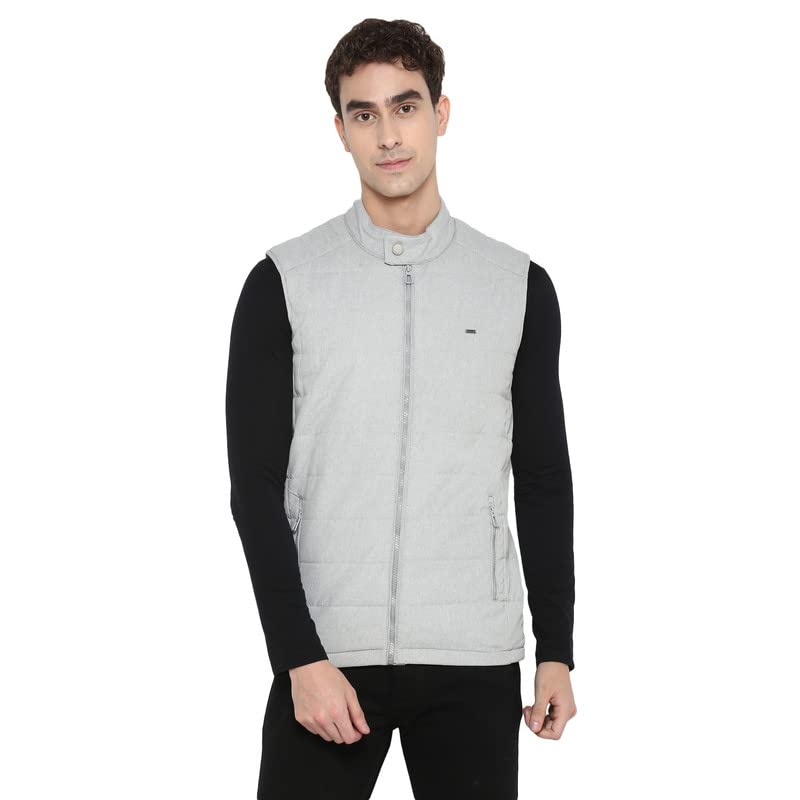 Turtle Men Grey Solid Sleeveless Windcheater