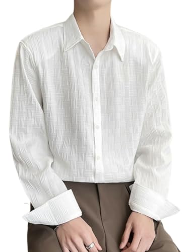 Leriya Fashion Shirt for Men| White Shirt for Men| Men Stylish Shirt | Black Casual Shirt for Men (Small, White)