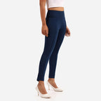 BlissClub Ultimate Sculpt Tregging Pants -Regular Below 54 | Ribbed Waistband | 2 Side Pockets | Front Pintucks | Feels Like Se
