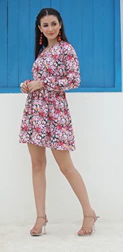 OM SAI LATEST CREATION Womens Rayon Full Sleeve A-Line Knee-Length Western Dresses for Women or Girls