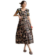 Anni Designer WomenS Rayon Charm Black Cotton Printed Long Maxi Dress (Sartari Black-Vks01_Xl_Black_X-Large)