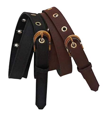 Women Formal Casual Denim Material Jeans Belts Combo Black And Brown 34