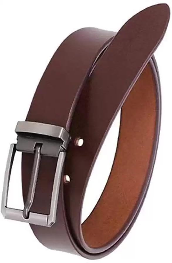 Men Brown Genuine Leather Belt ()_94 32