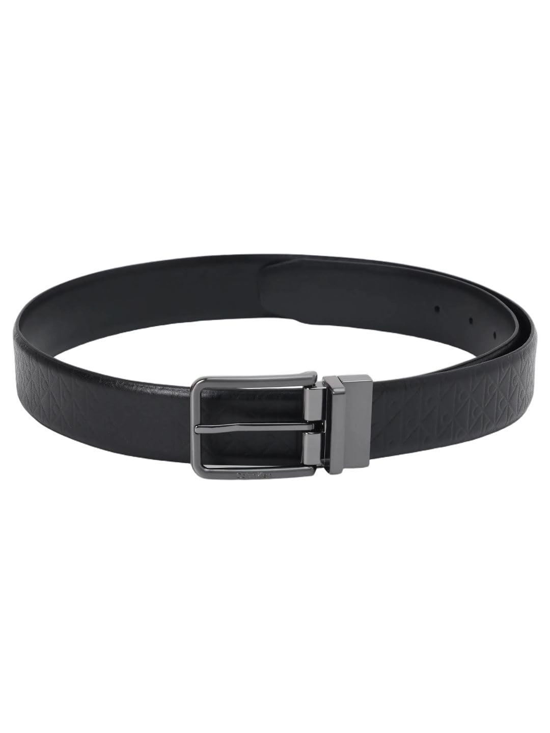 Calvin Klein Textured Black Leather Classic Belt 10.5