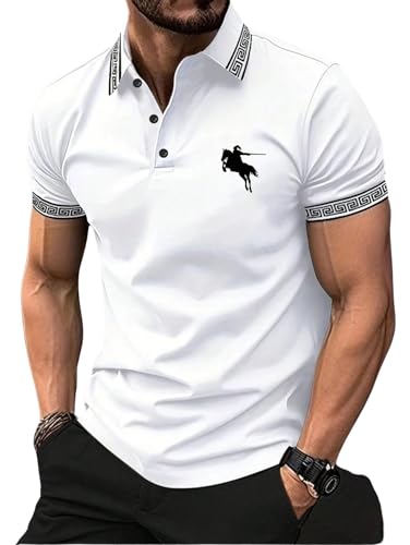 Lymio Men Regular Fit T-Shirt || T-Shirt for Men || Polo T Shirt || T-Shirt (Polo-36-White-XL)