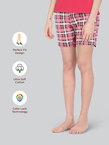 Lyra Pure Cotton Printed Night Shorts For Women