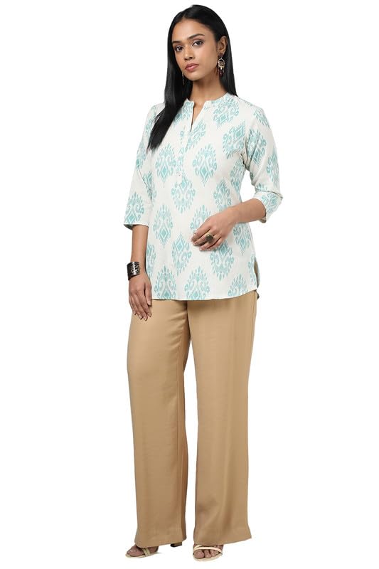 Soch Womens Beige Cotton Flex Ethnic Motifs Tunic