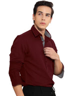 Pinkmint Mens Regular Fit Shirt (Hero_Maroon