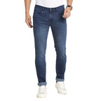 Turtle Men Cotton Dark Blue Narrow Fit Solid Stretchable Jeans