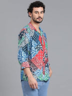 Kotty MenS Relaxed Fit Printed Spread Collar Casual Shirt(Multicolor,Xl)