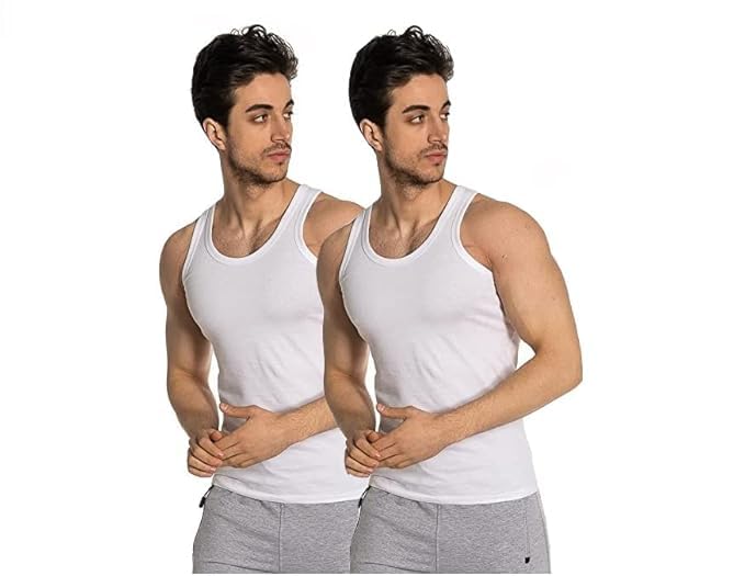 Otoman MenS Bamboo Cotton Sleeveless Vest | Made In Turkey By 100% Pure Bamboo Fabric | Natural Sweat Absorbing | White | Pack 