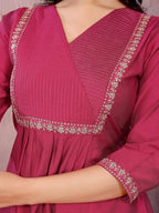 Rangita Viscose Poly Flared Embroidered Calf Length Kurti | Kurta For Women