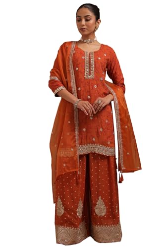 Soch Women Embroidered Suit Set Zari