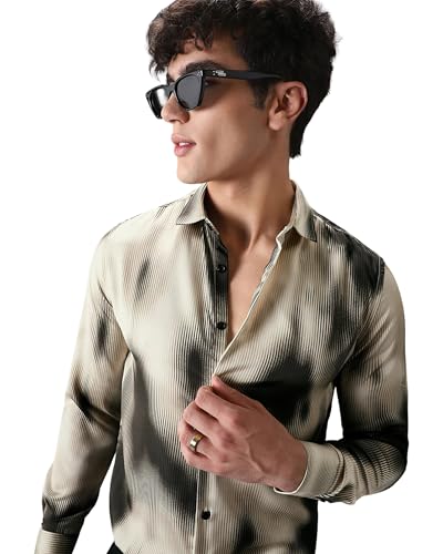 I Enterprise Mens Spread Collar Long Sleeve Multicolor Solid Regular Shirt Slim Fit Office Wear ShirtS For Men | Textured Long 
