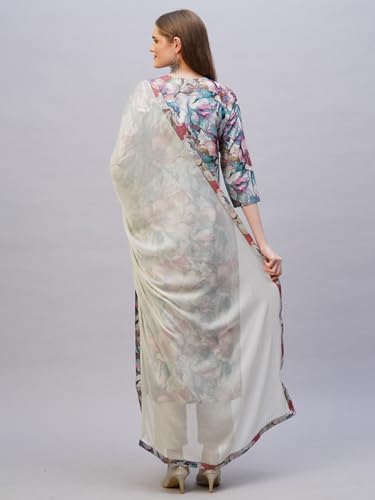 ANNI DESIGNER Womens Rayon Blend Printed Straight Kurta with Pant & Dupatta (Habibi Grey-NB_3XL_Grey_XXX-Large)