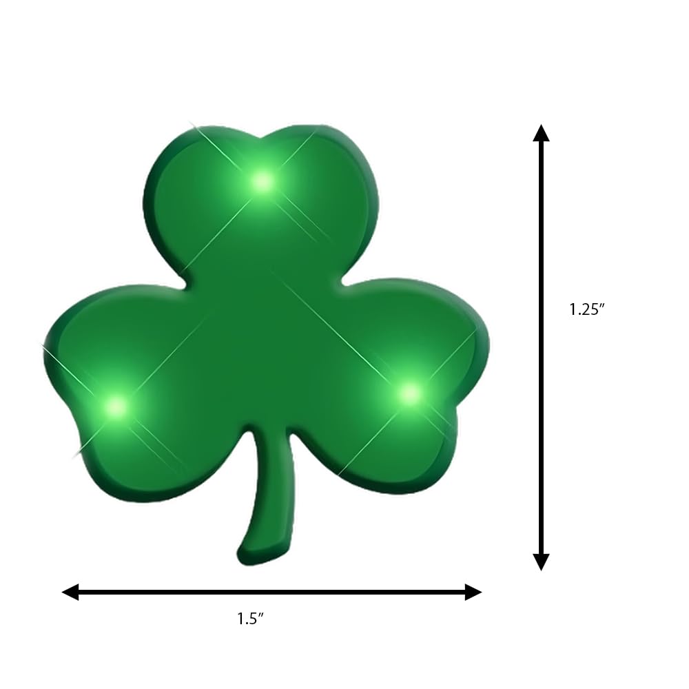 Shamrock Flashing Body Light Lapel Pins for St. Patricks Day by Blinkee